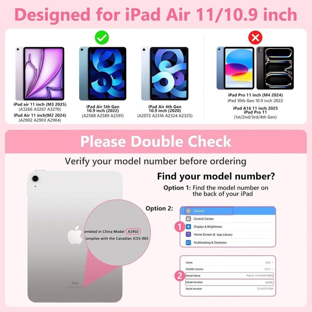 FUWANG Touch For IPad Air 11 Inch Air 5th 4th Generation Case With Keyboard - On - Picture 8 of 10